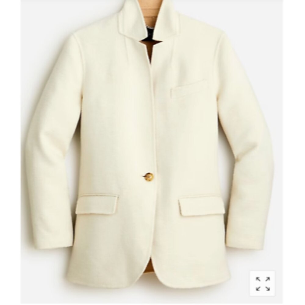 Leighton blazer-jacket in double-faced blend - Ivory/Camel Size 6 (Runs Large)